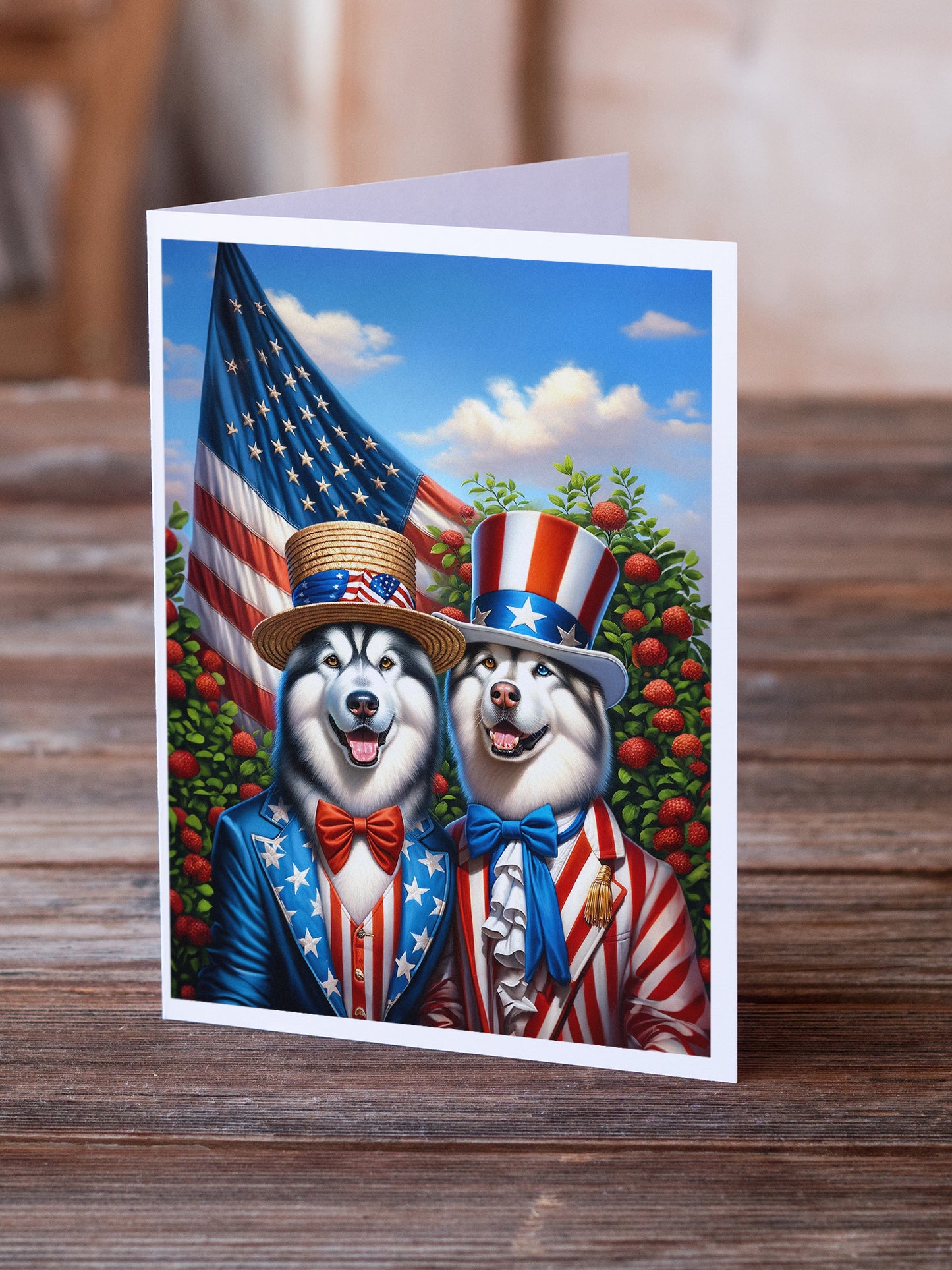 All American Alaskan Malamute Greeting Cards Pack of 8