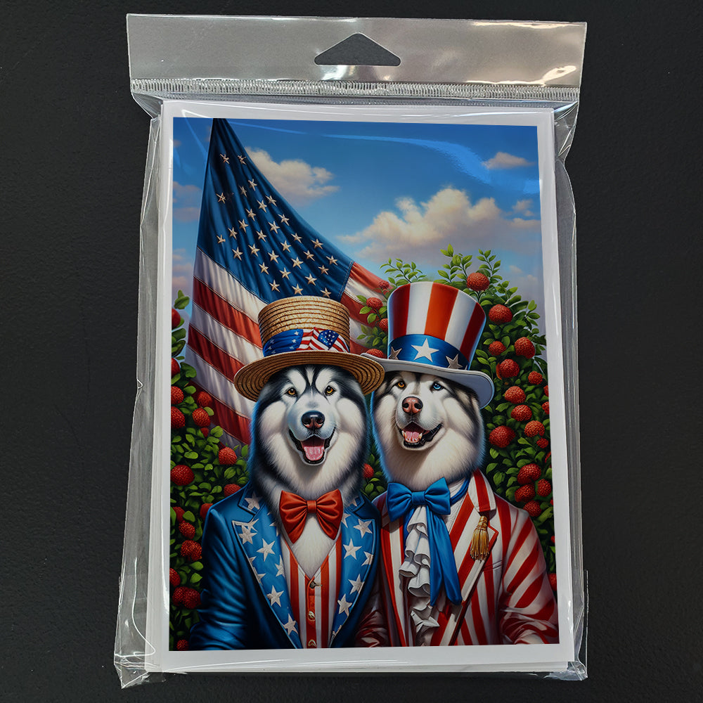 All American Alaskan Malamute Greeting Cards Pack of 8