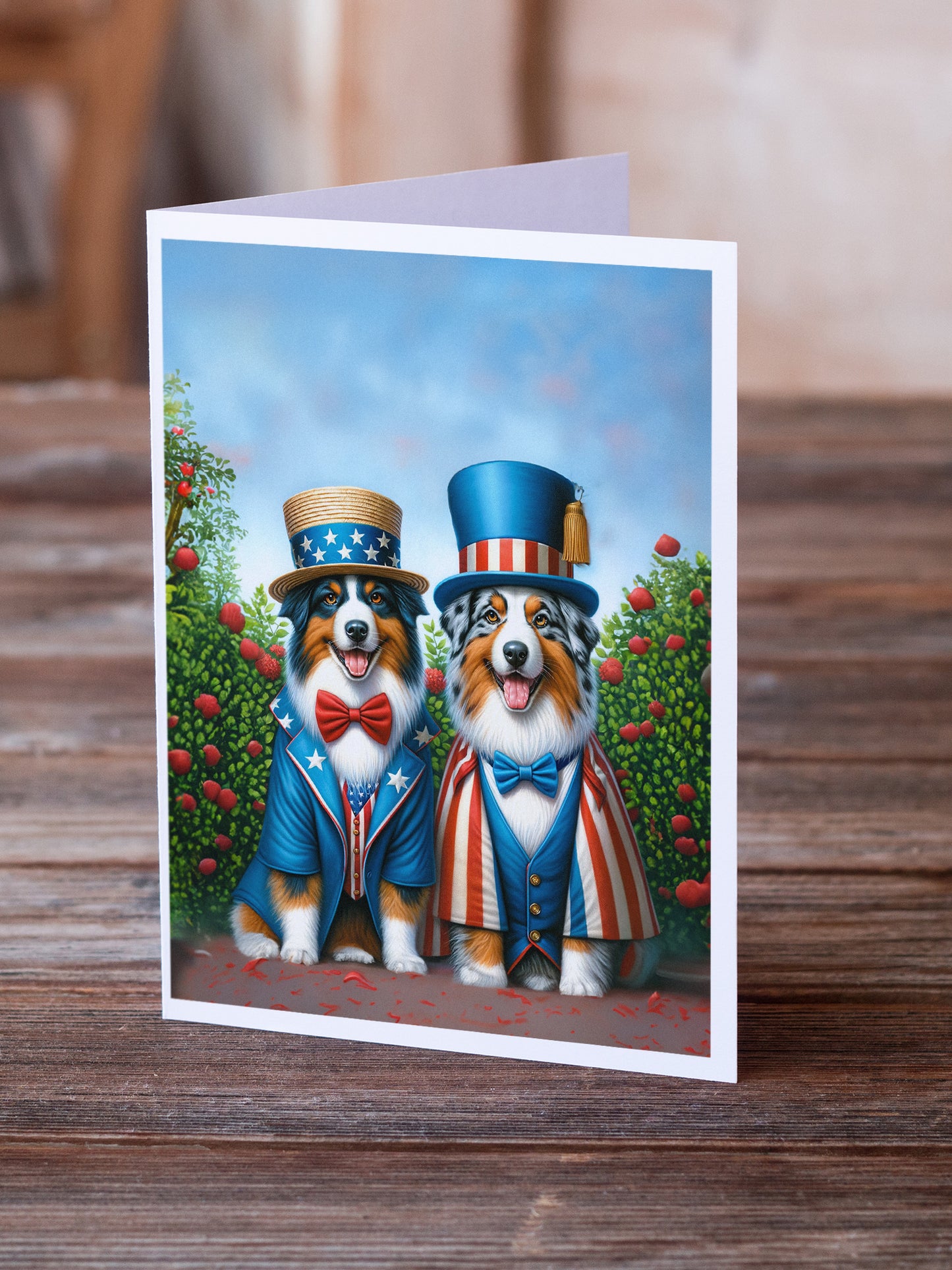 All American Australian Shepherd Greeting Cards Pack of 8