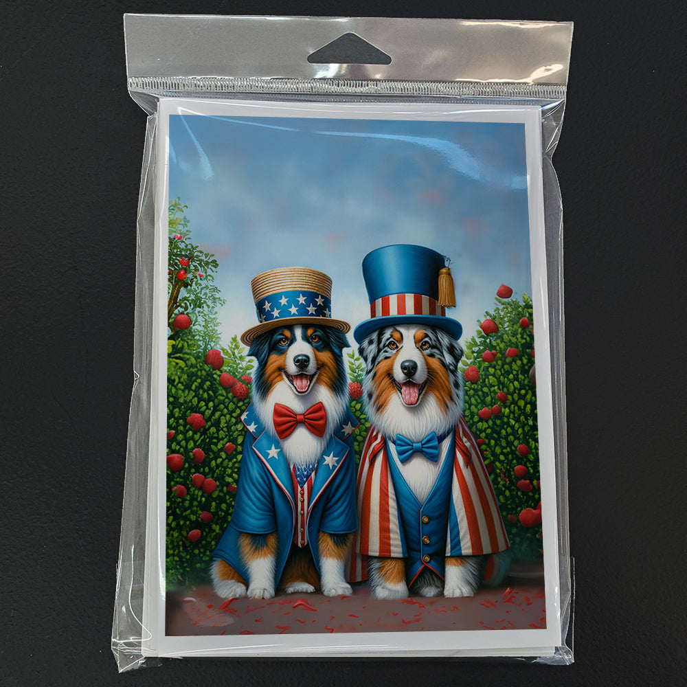 All American Australian Shepherd Greeting Cards Pack of 8