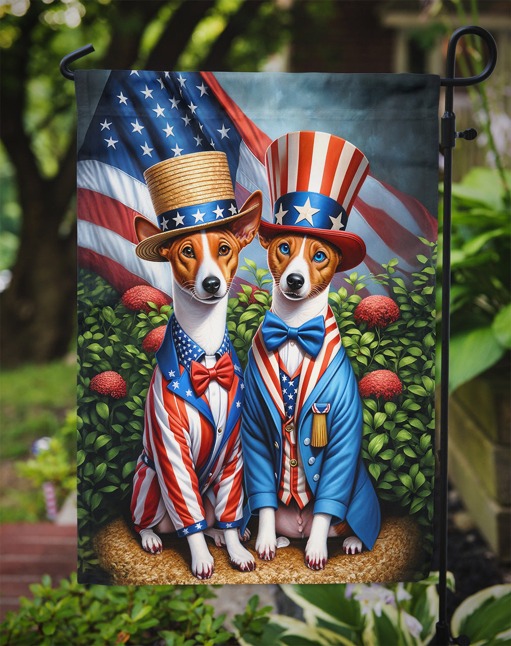 All American Basenji Garden Flag