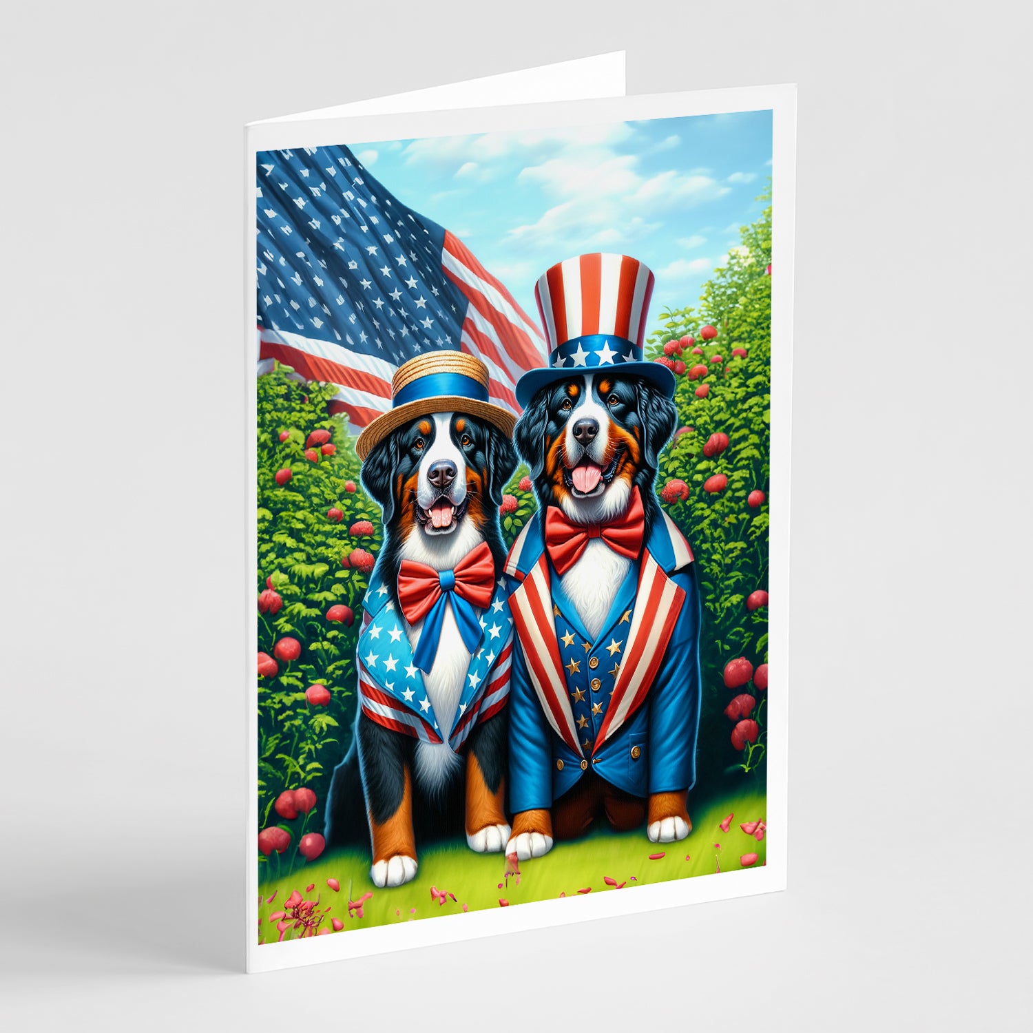 Buy this All American Bernese Mountain Dog Greeting Cards Pack of 8