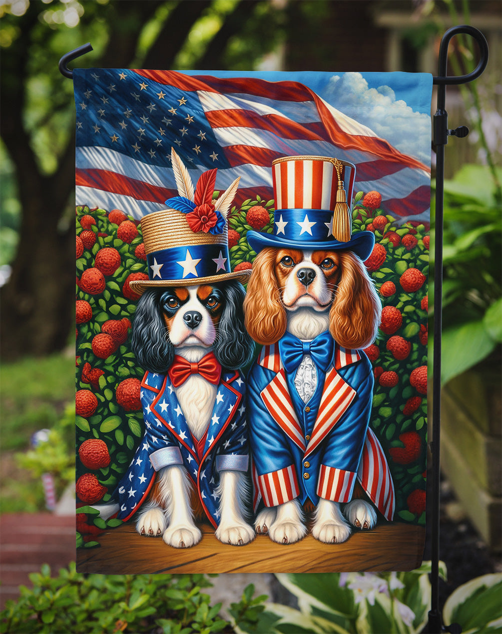 All American Cavalier Spaniel Garden Flag