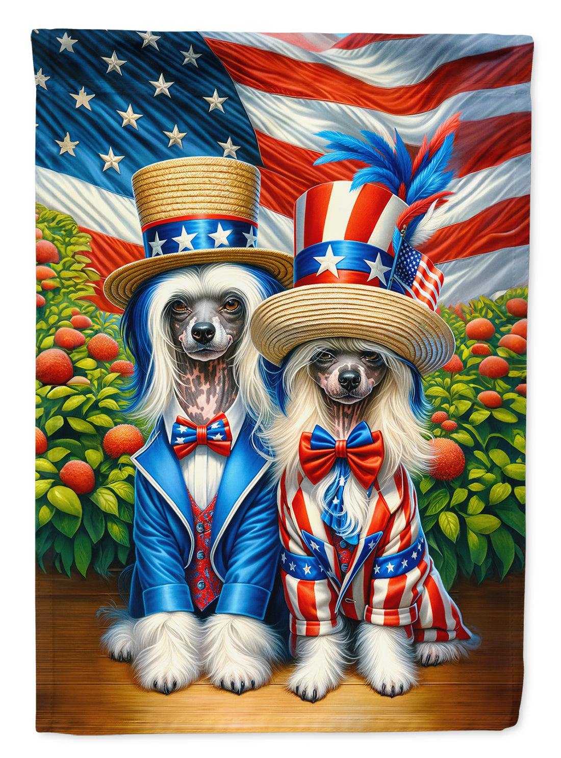 Buy this All American Chinese Crested Garden Flag