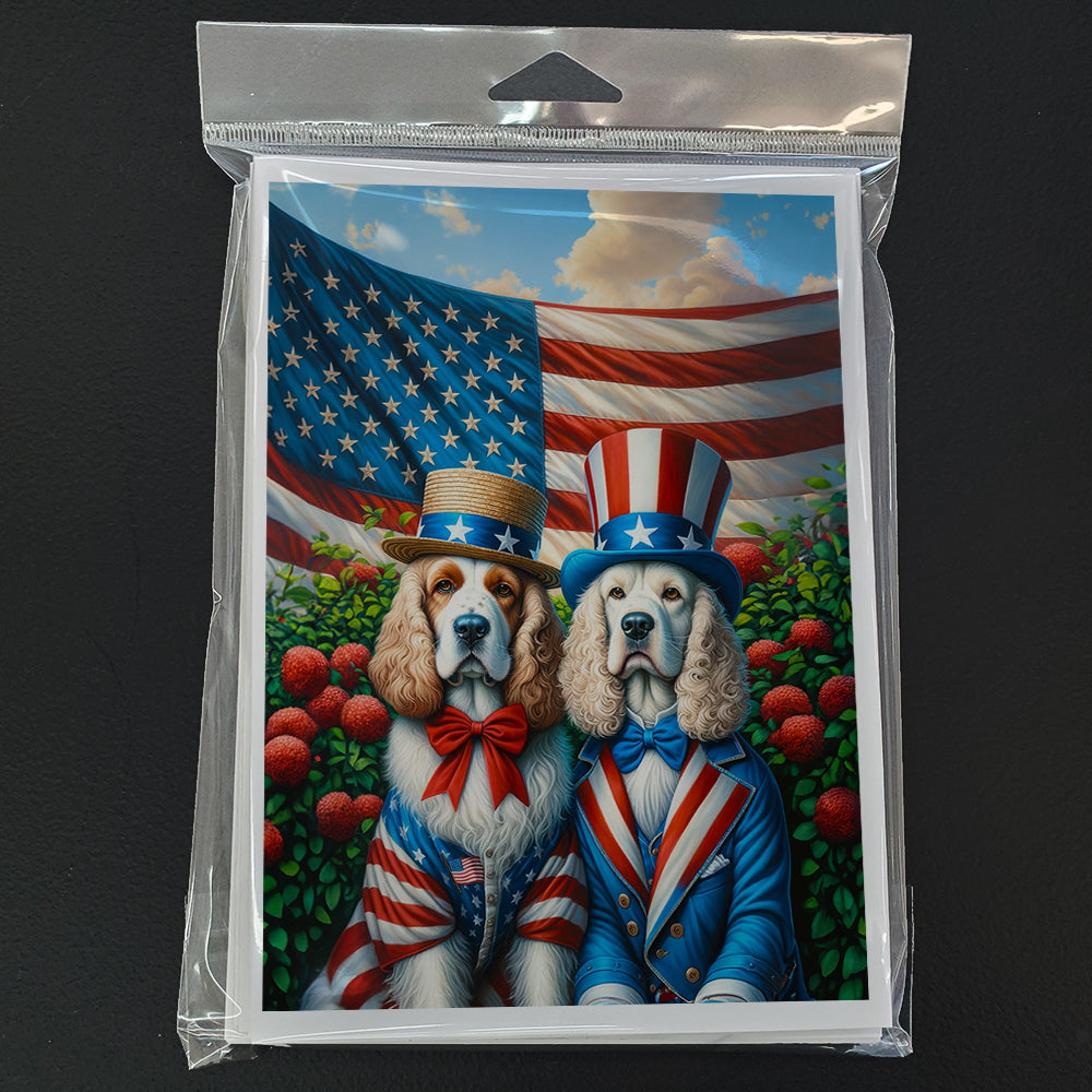 All American Clumber Spaniel Greeting Cards Pack of 8