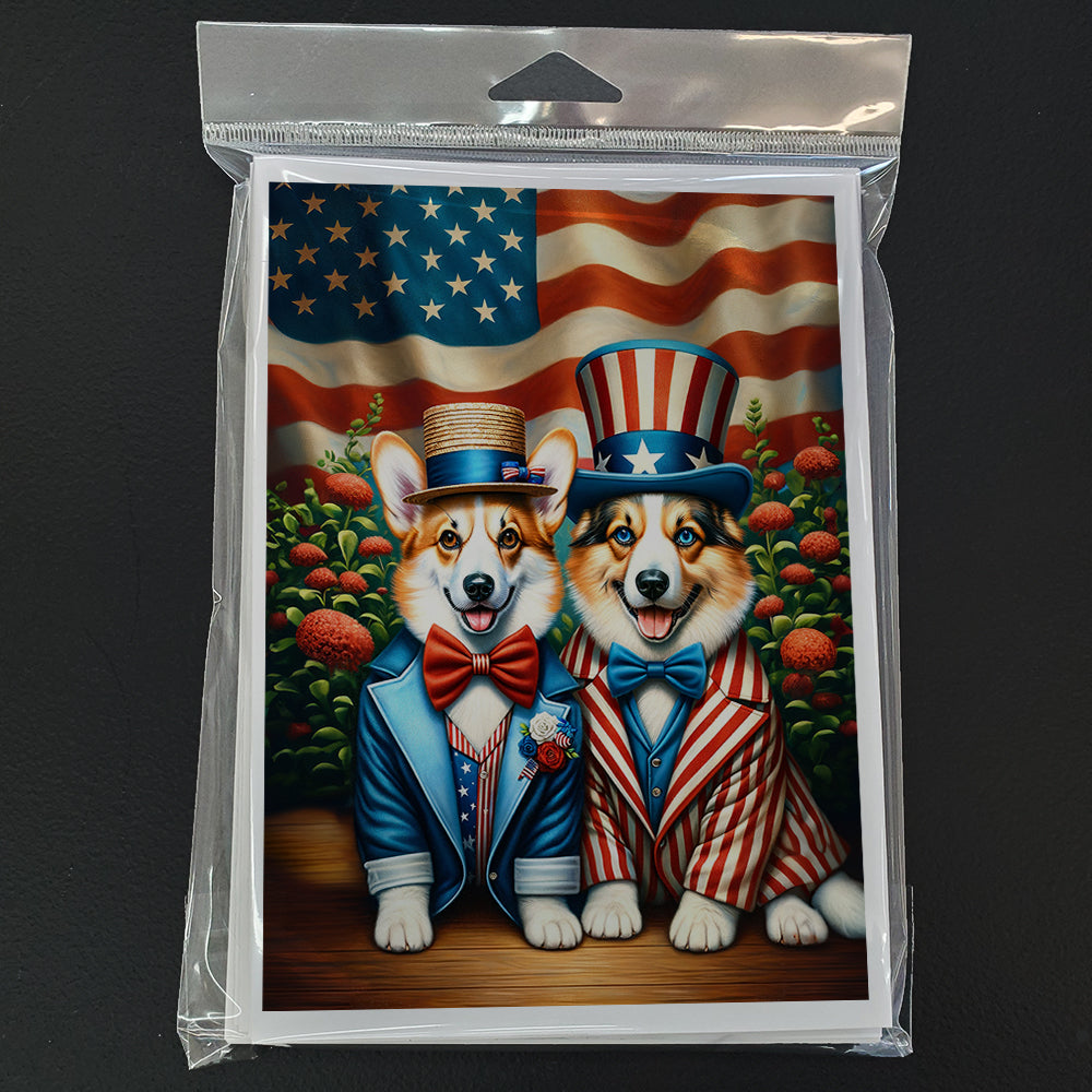 All American Corgi Greeting Cards Pack of 8