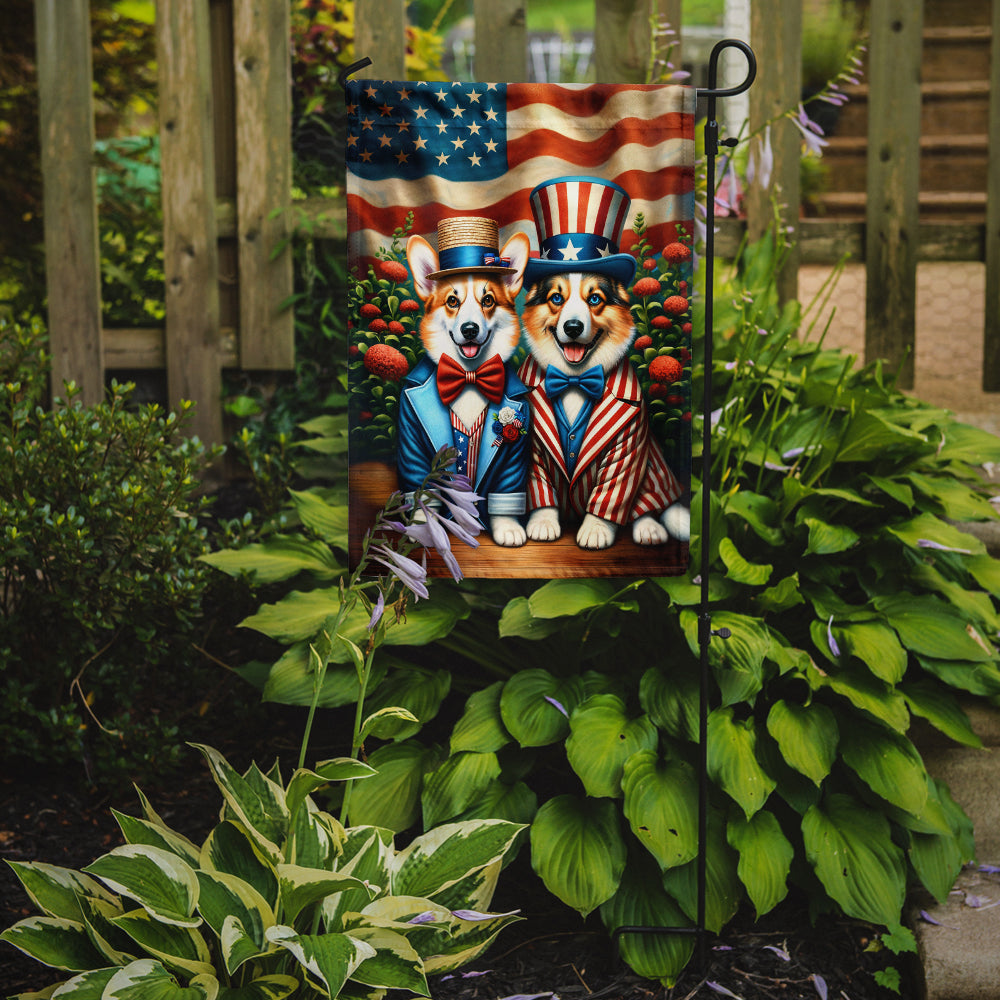 All American Corgi Garden Flag