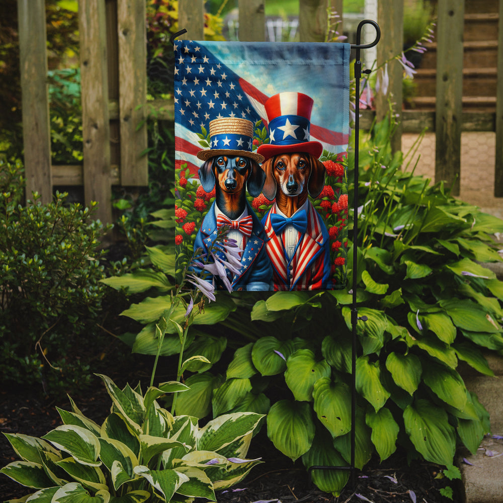 All American Dachshund Garden Flag