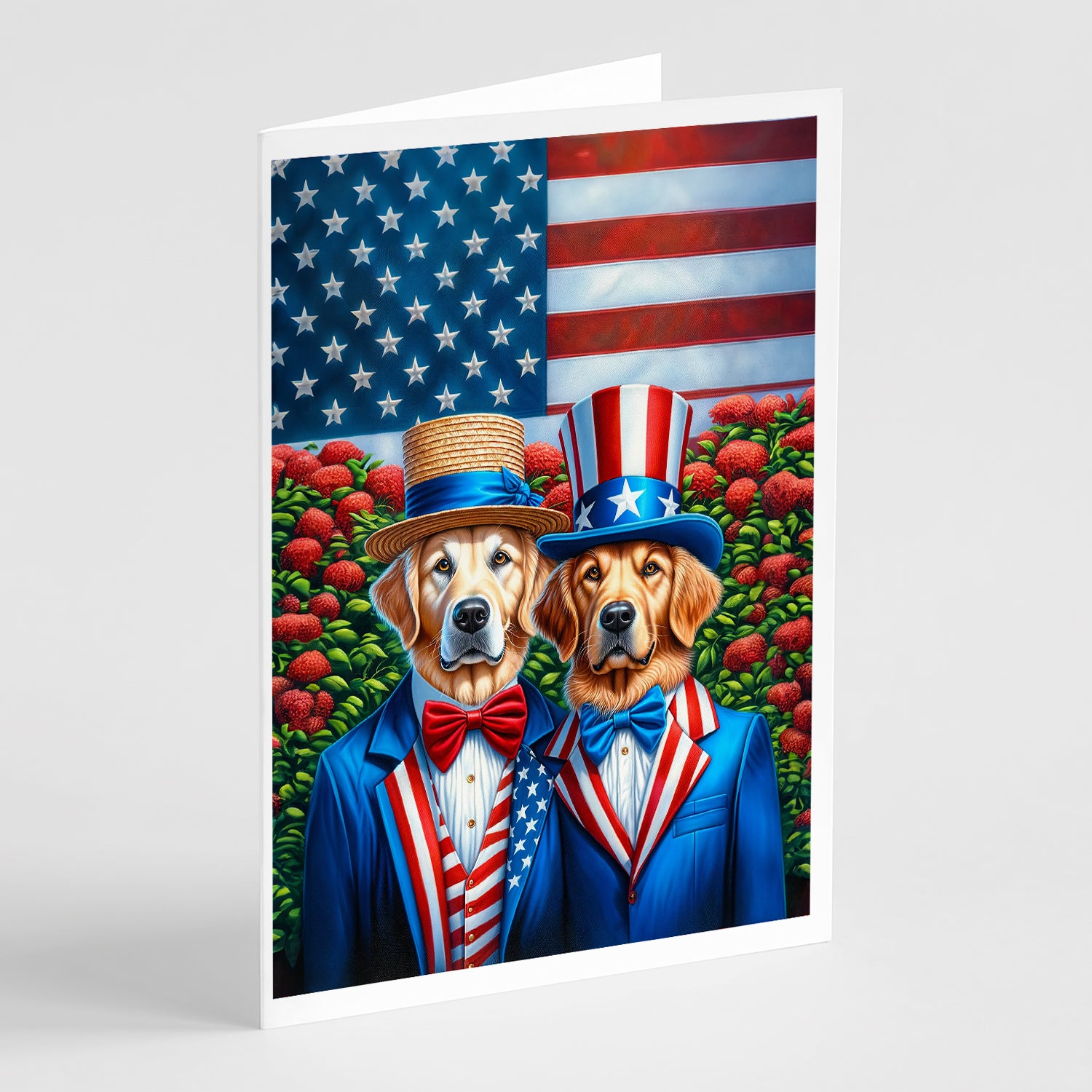 Buy this All American Golden Retriever Greeting Cards Pack of 8