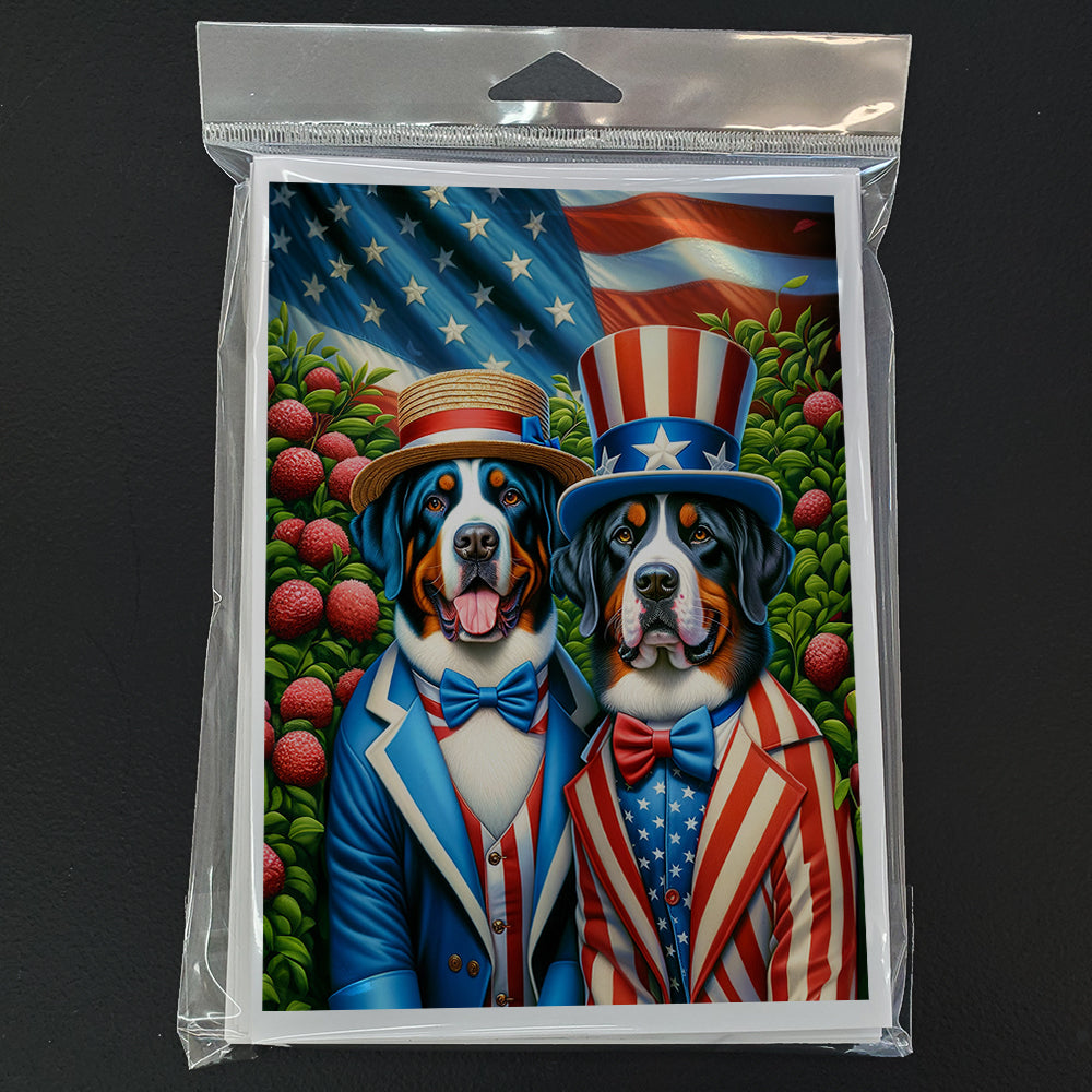 All American Greater Swiss Mountain Dog Greeting Cards Pack of 8