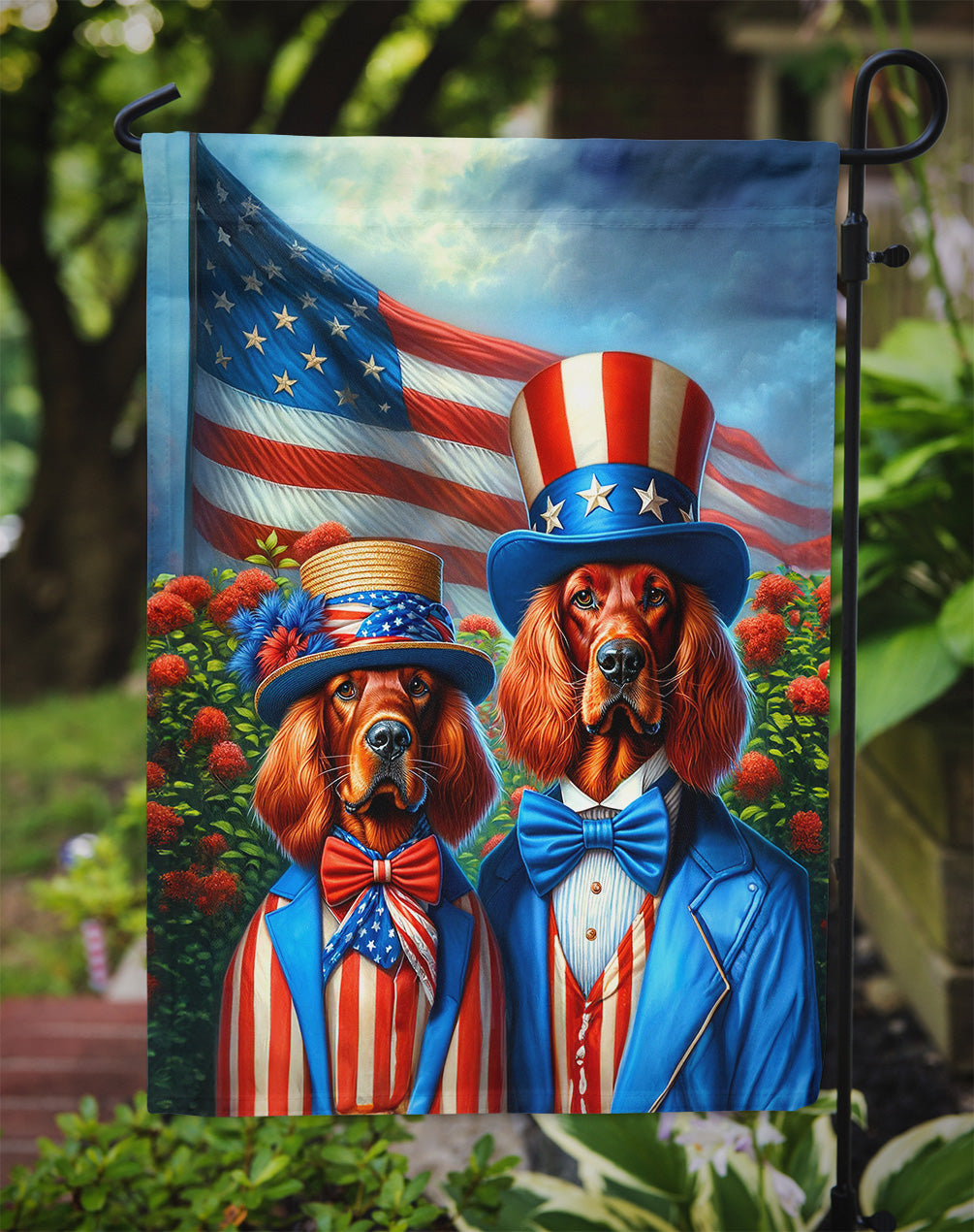 All American Irish Setter Garden Flag