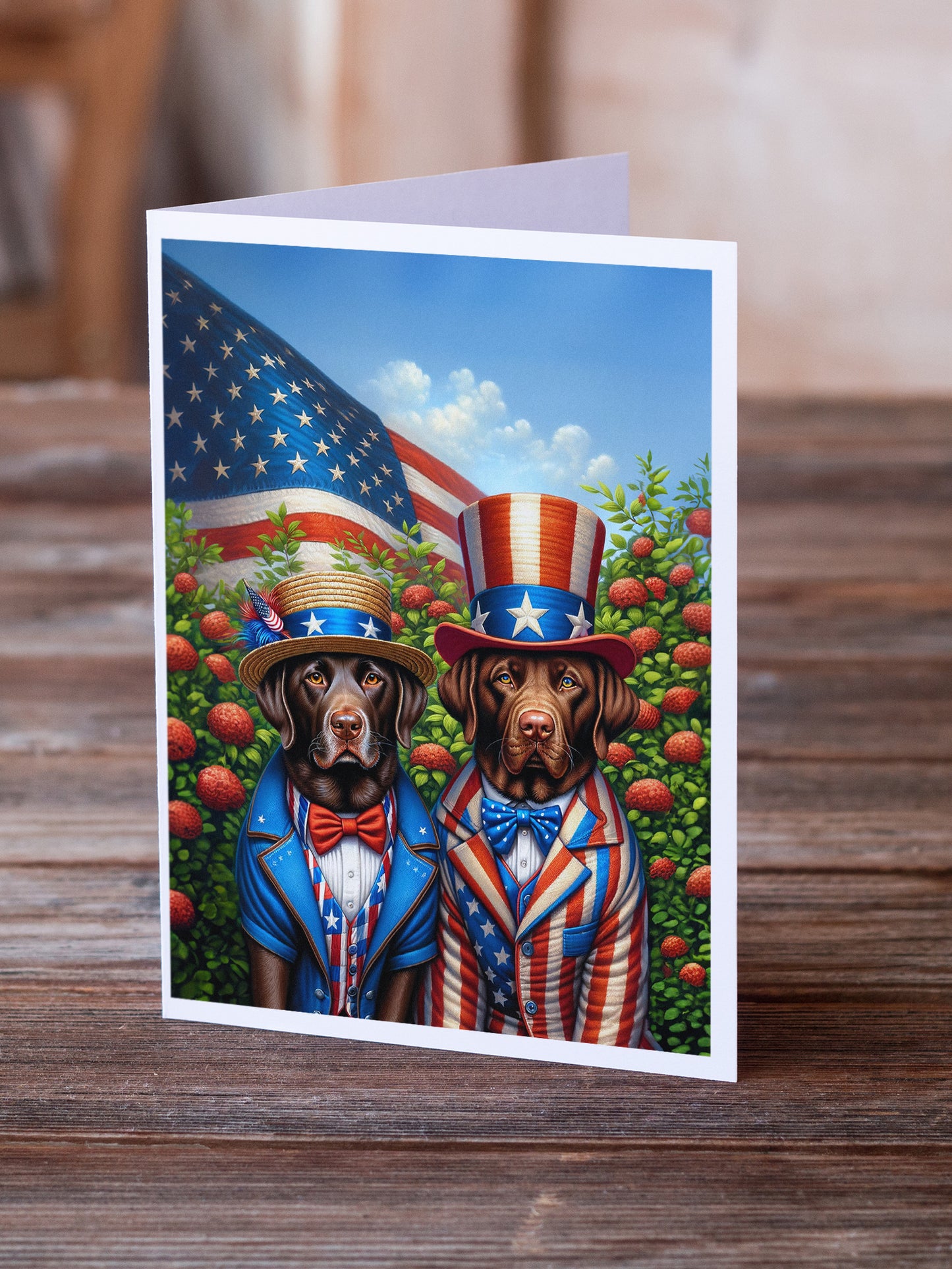 All American Labrador Retriever Greeting Cards Pack of 8