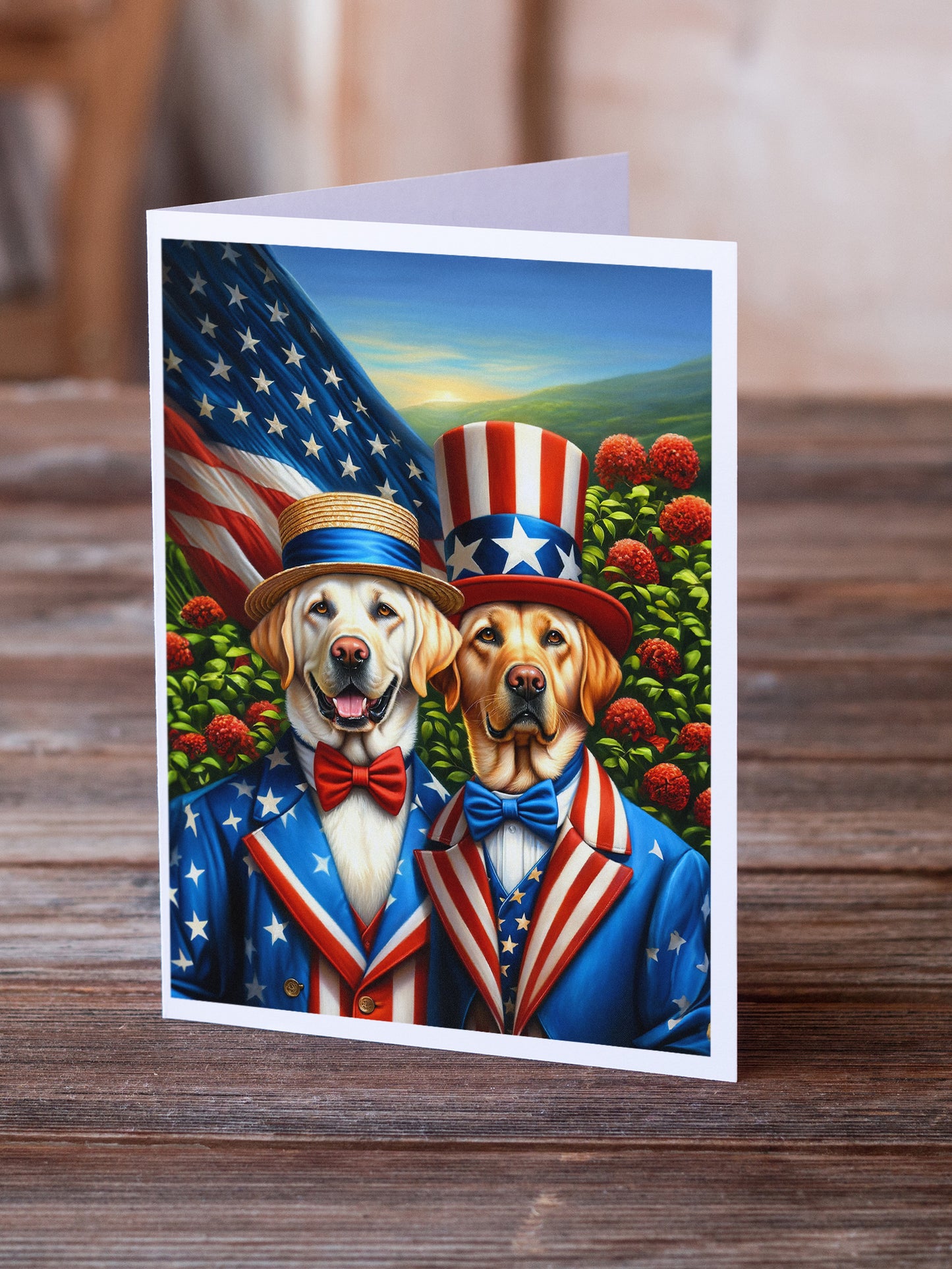 All American Labrador Retriever Greeting Cards Pack of 8