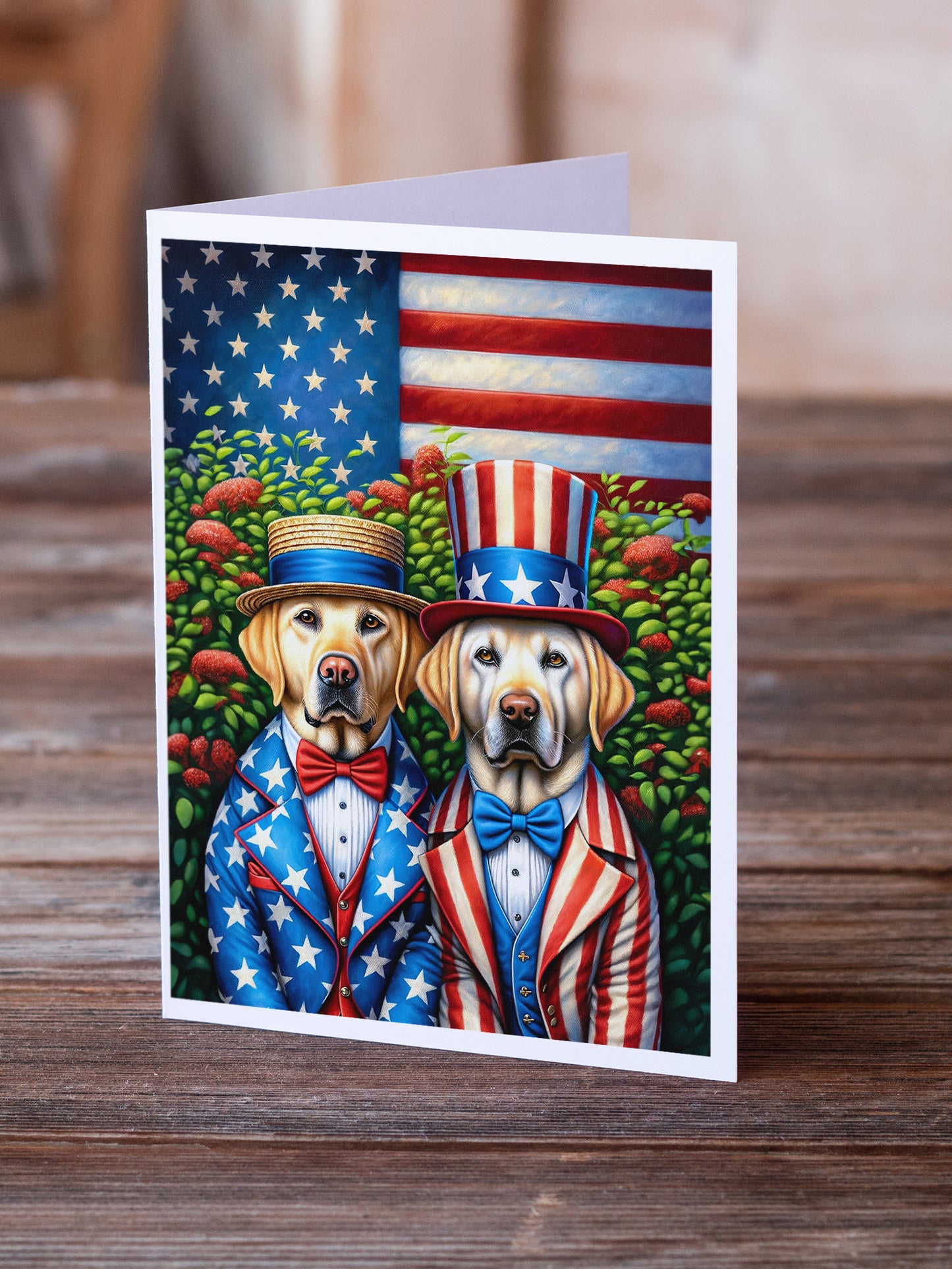 All American Labrador Retriever Greeting Cards Pack of 8