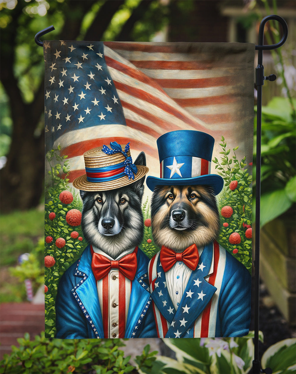 All American Norwegian Elkhound Garden Flag