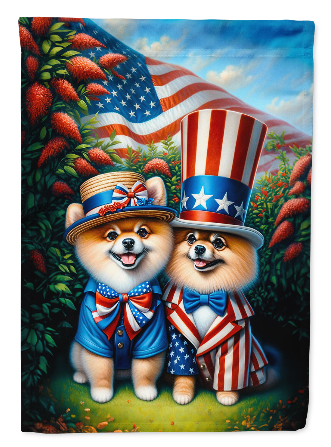 Buy this All American Pomeranian House Flag