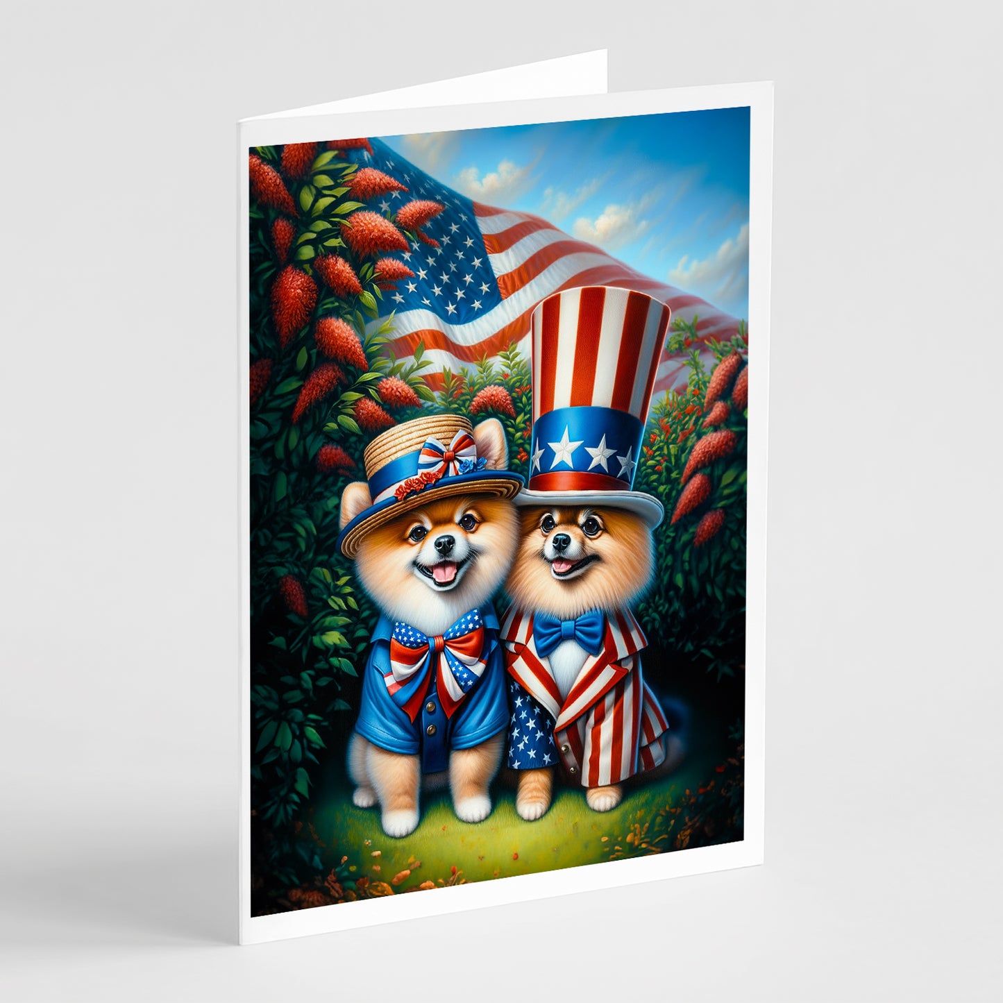 Buy this All American Pomeranian Greeting Cards Pack of 8