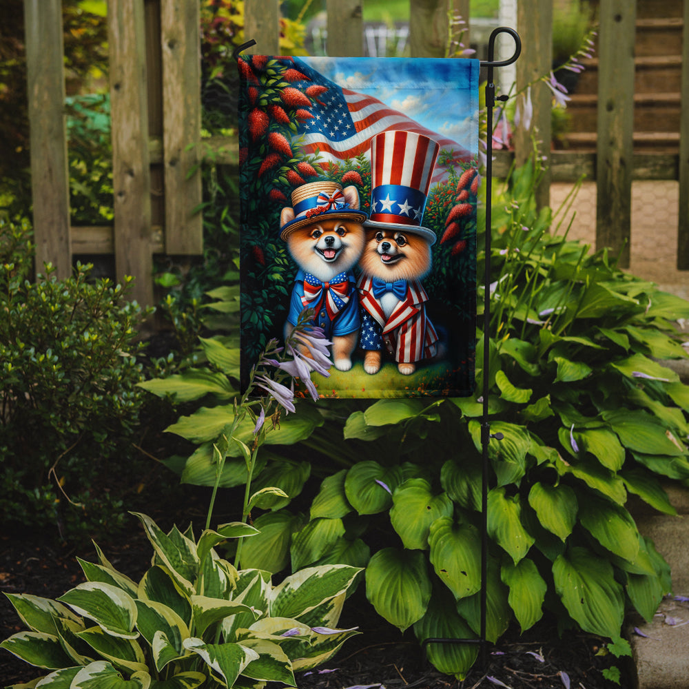 All American Pomeranian Garden Flag