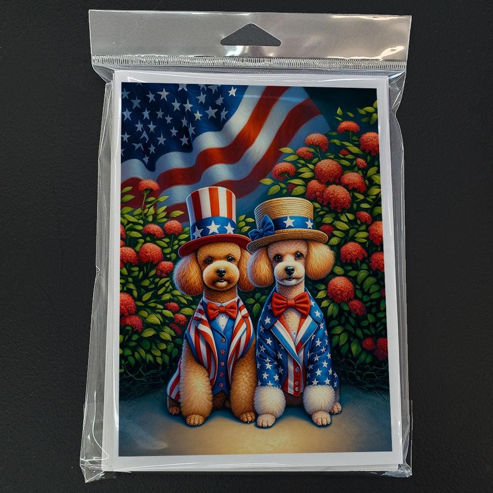 All American Poodle Greeting Cards Pack of 8