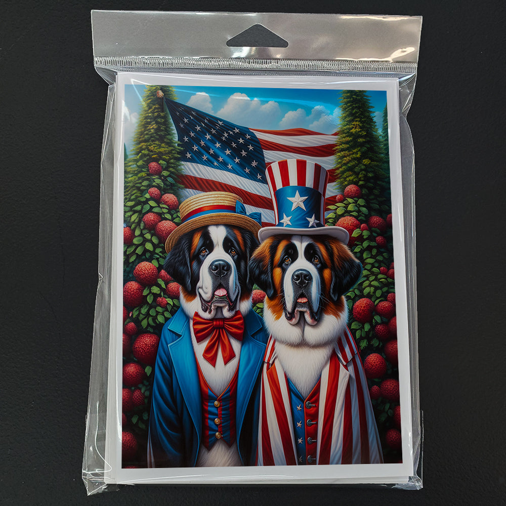 All American Saint Bernard Greeting Cards Pack of 8