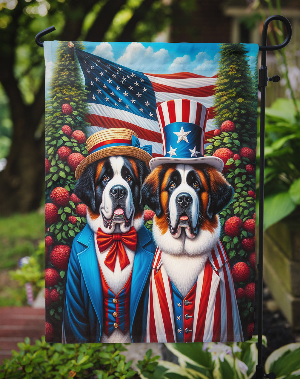 All American Saint Bernard Garden Flag