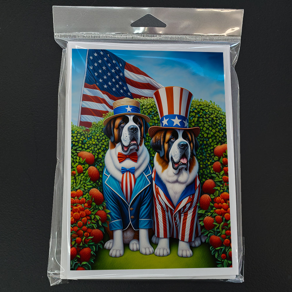 All American Saint Bernard Greeting Cards Pack of 8