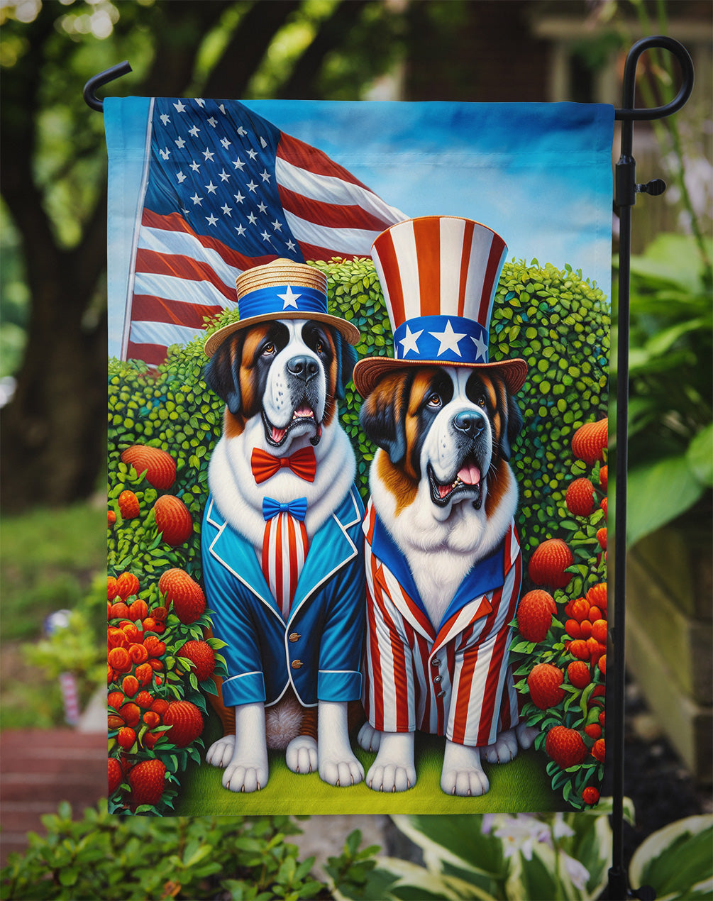 All American Saint Bernard Garden Flag