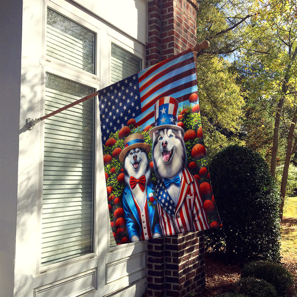 All American Siberian Husky House Flag