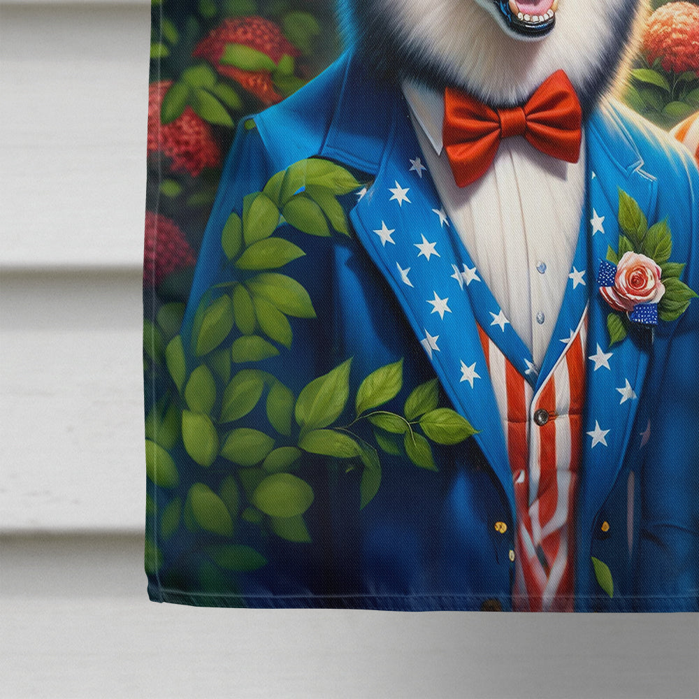 All American Siberian Husky House Flag