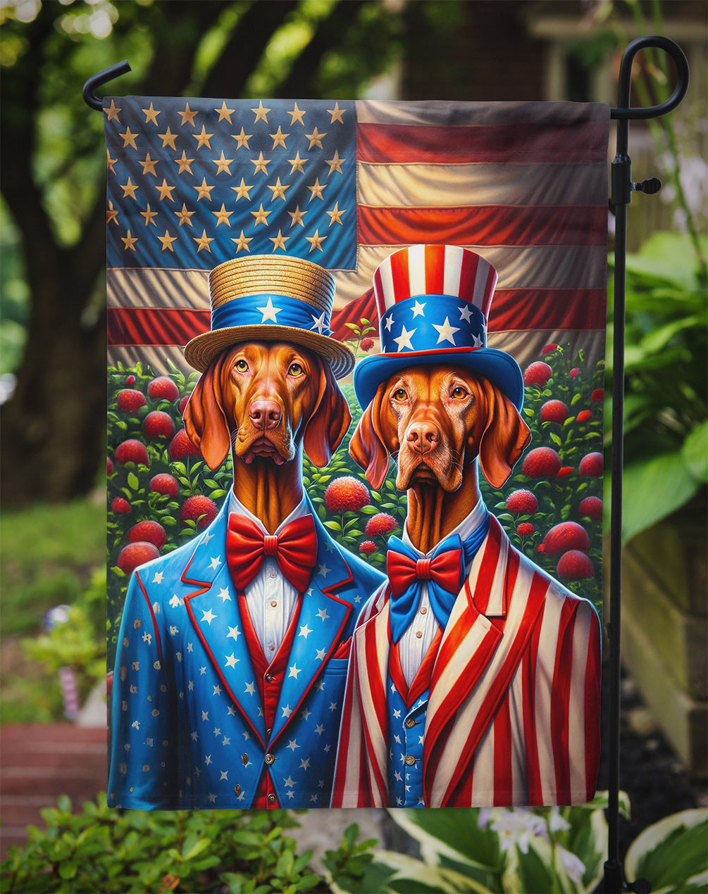 All American Vizsla Garden Flag