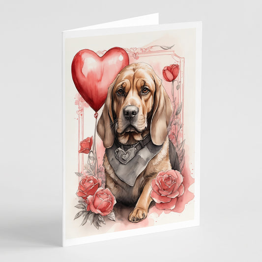 Buy this Bloodhound Valentine Roses Greeting Cards Pack of 8