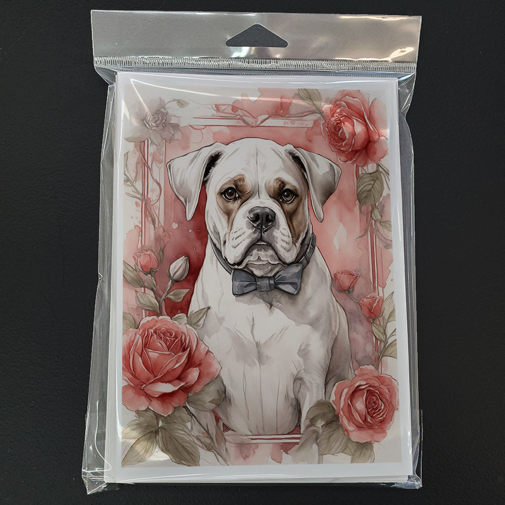 Boxer Valentine Roses Greeting Cards Pack of 8