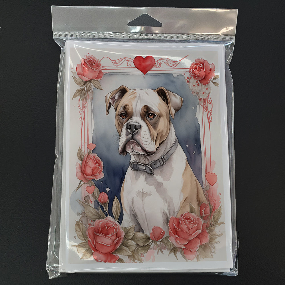 Boxer Valentine Roses Greeting Cards Pack of 8