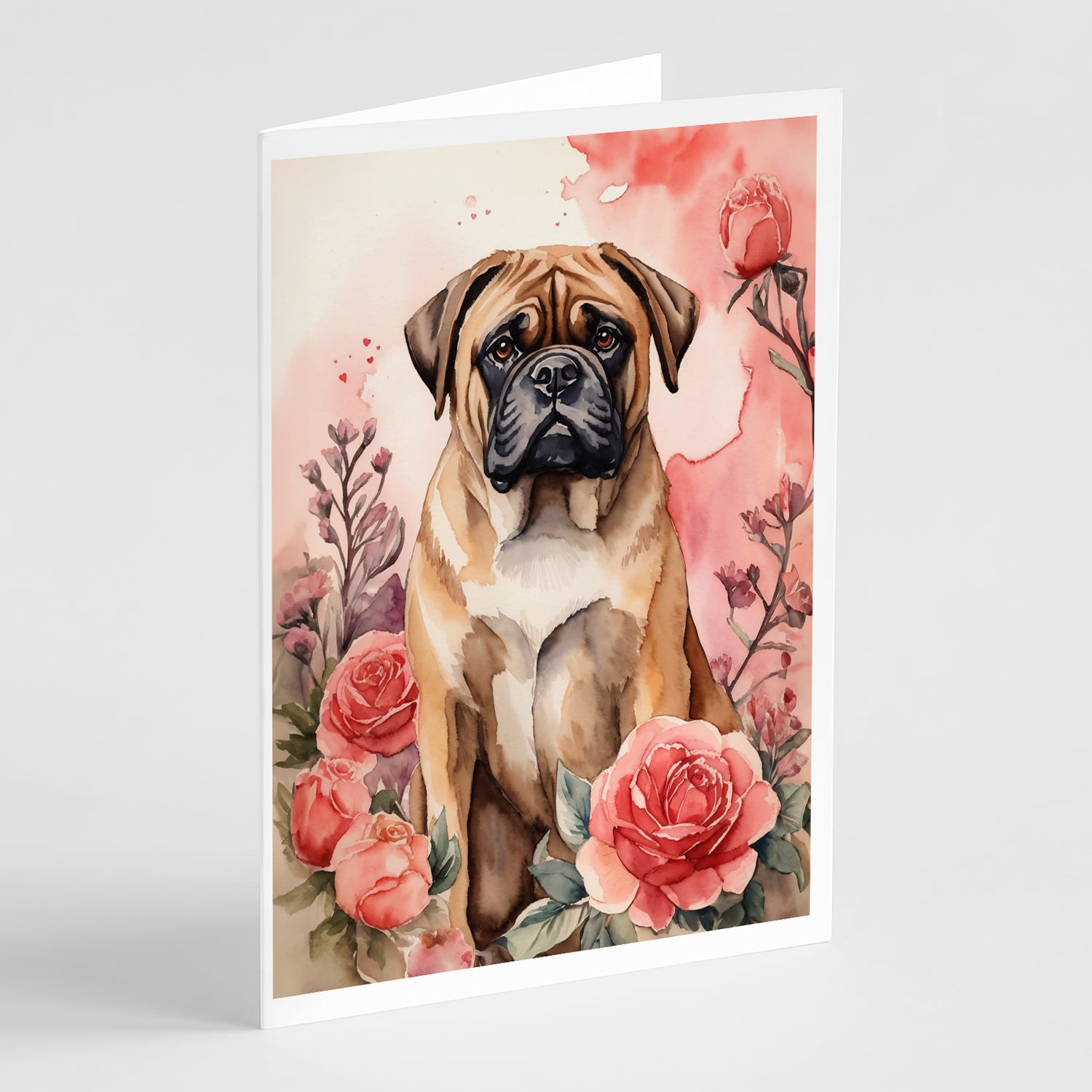 Buy this Bullmastiff Valentine Roses Greeting Cards Pack of 8