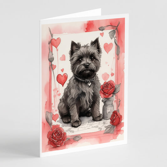 Buy this Cairn Terrier Valentine Roses Greeting Cards Pack of 8