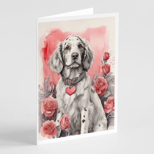 Buy this English Setter Valentine Roses Greeting Cards Pack of 8