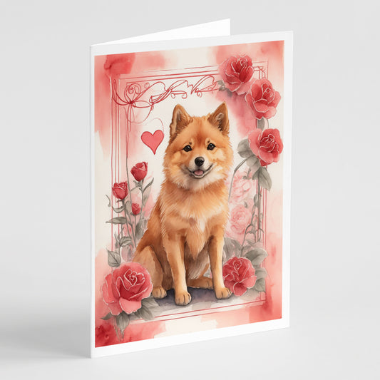 Buy this Finnish Spitz Valentine Roses Greeting Cards Pack of 8