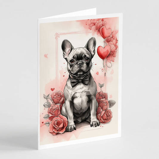 Buy this French Bulldog Valentine Roses Greeting Cards Pack of 8