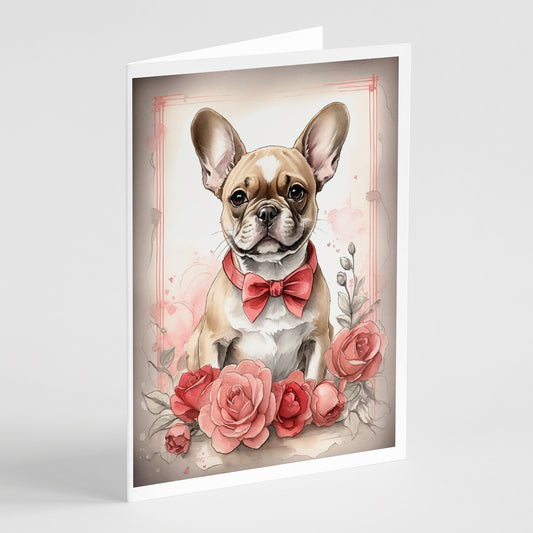 Buy this French Bulldog Valentine Roses Greeting Cards Pack of 8