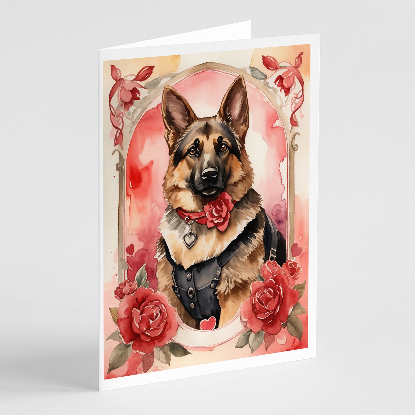 Buy this German Shepherd Valentine Roses Greeting Cards Pack of 8