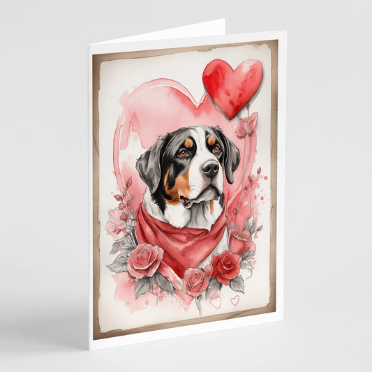 Buy this Greater Swiss Mountain Dog Valentine Roses Greeting Cards Pack of 8