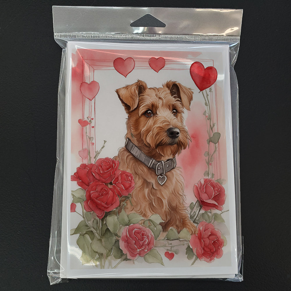 Irish Terrier Valentine Roses Greeting Cards Pack of 8