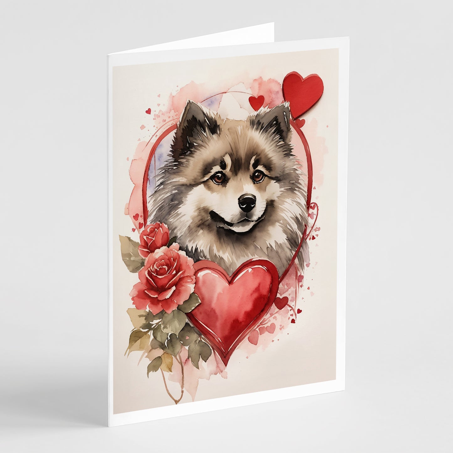 Buy this Keeshond Valentine Roses Greeting Cards Pack of 8