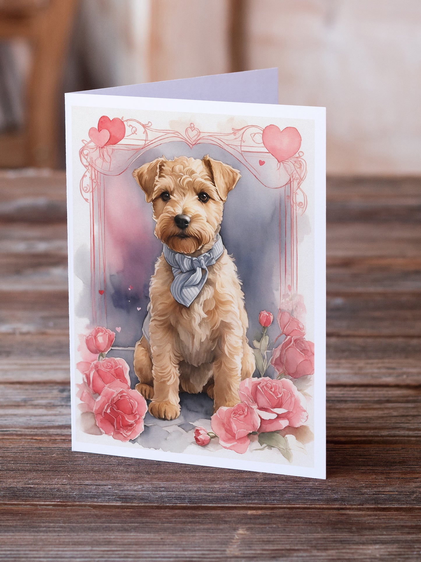 Lakeland Terrier Valentine Roses Greeting Cards Pack of 8