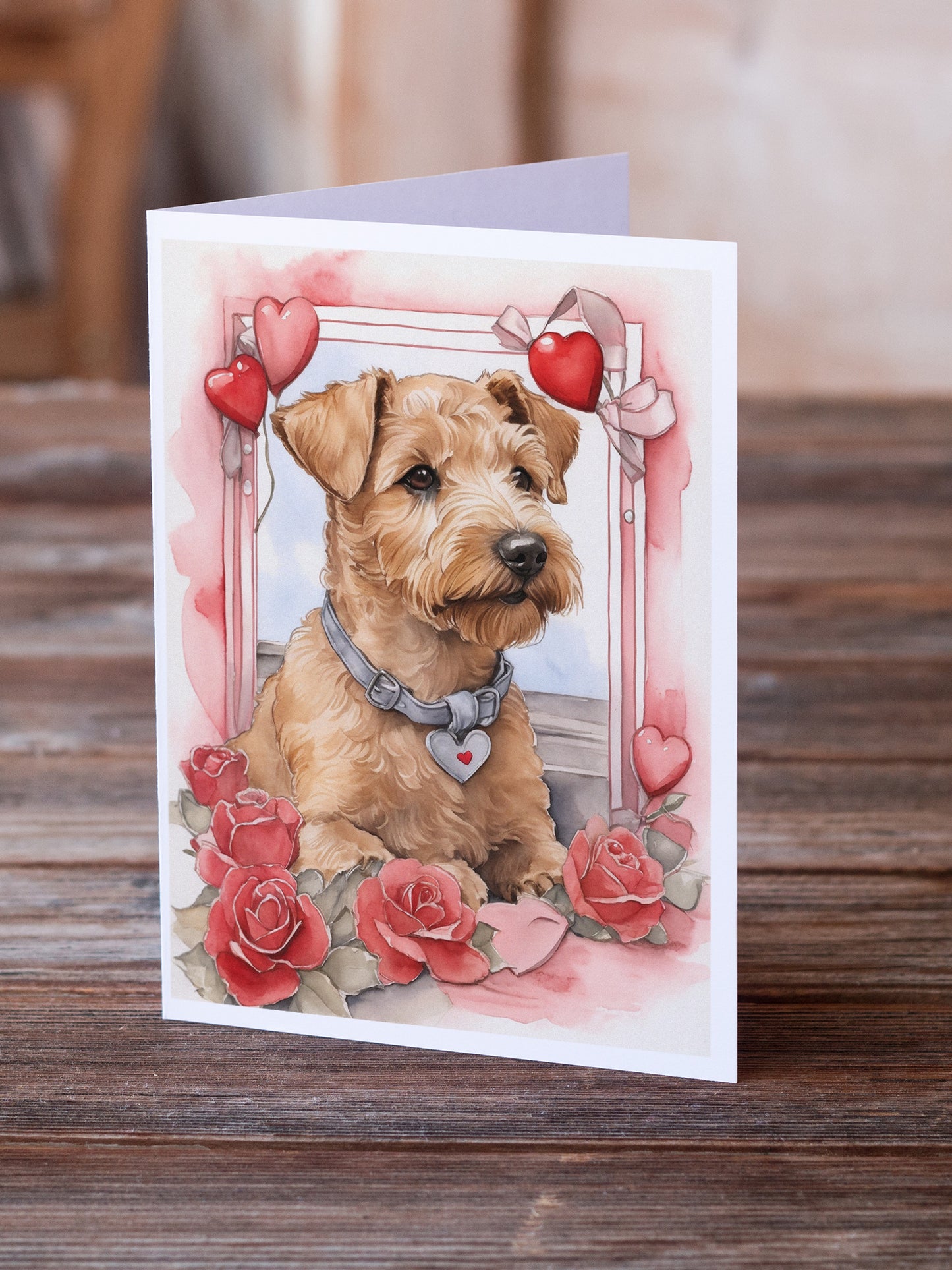 Lakeland Terrier Valentine Roses Greeting Cards Pack of 8