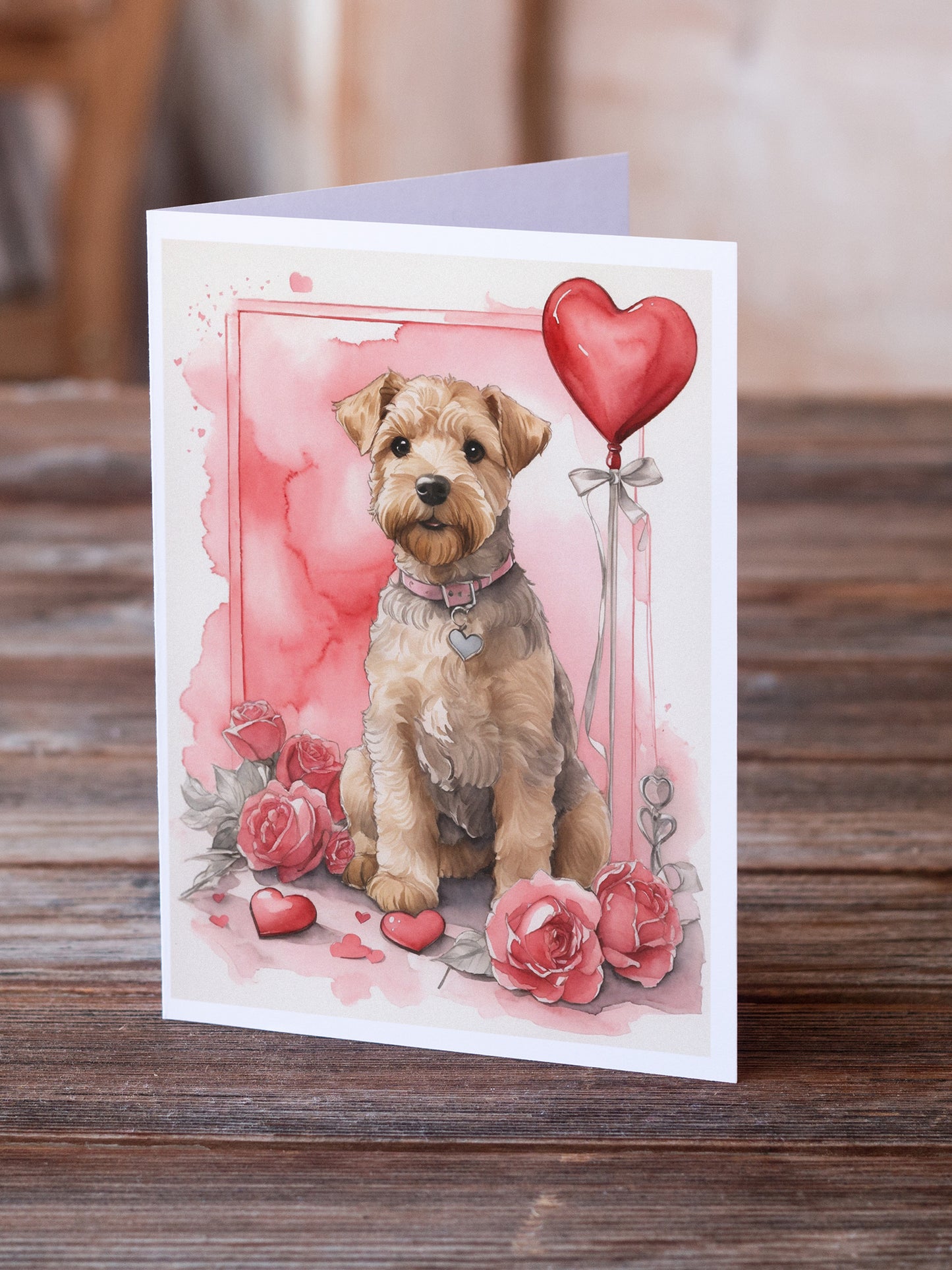 Lakeland Terrier Valentine Roses Greeting Cards Pack of 8