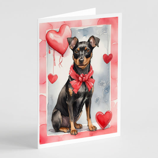 Buy this Manchester Terrier Valentine Roses Greeting Cards Pack of 8