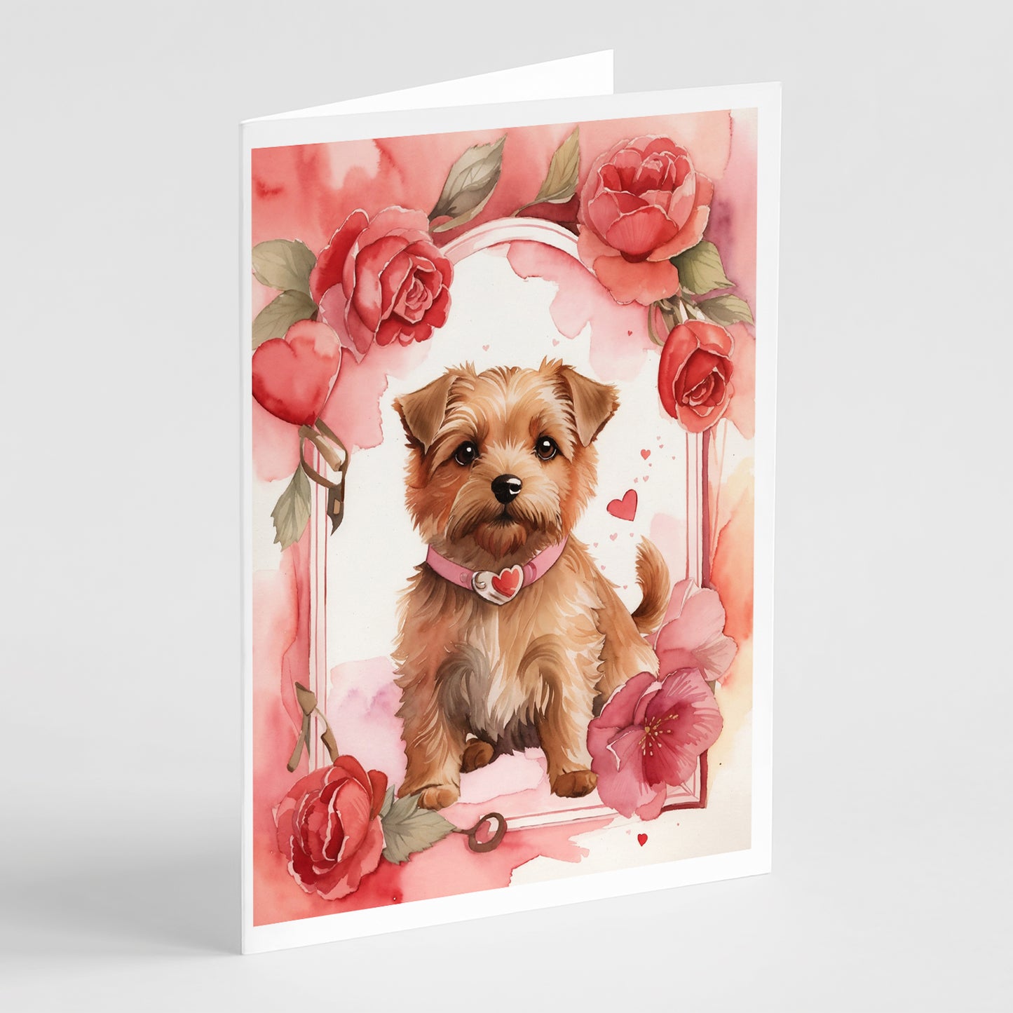 Buy this Norfolk Terrier Valentine Roses Greeting Cards Pack of 8