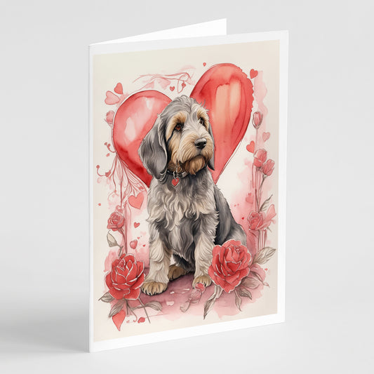 Buy this Otterhound Valentine Roses Greeting Cards Pack of 8