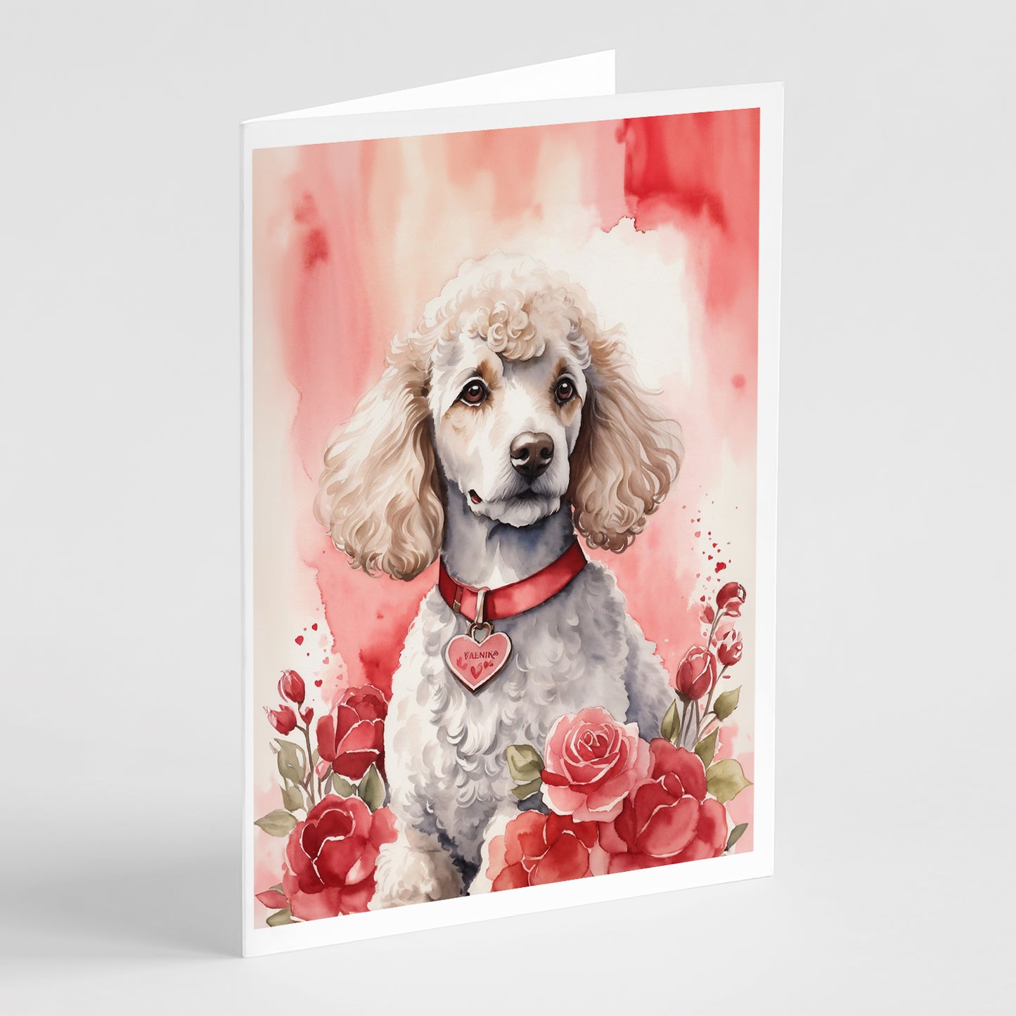 Buy this Poodle Valentine Roses Greeting Cards Pack of 8